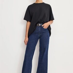 Good American Good Waist Palazzo Jeans Size 2/26 GWP220T Indigo 501 33” Inseam